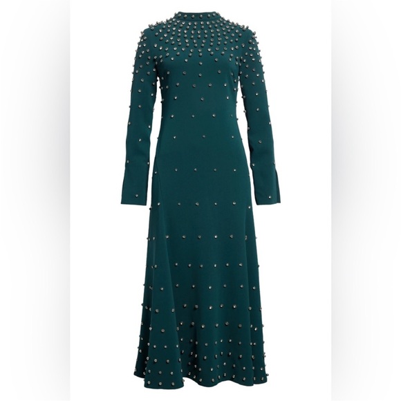 NWT SIMKHAI Arielle beaded long sleeve dress